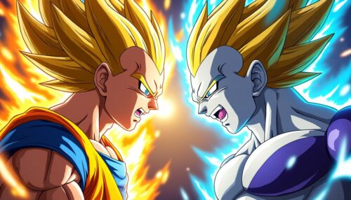 ontdek het epische gevecht tussen freezer en goku als super saiyan, het legendarische moment dat de dragon ball-geschiedenis herdefinieerde.